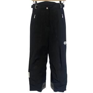 Descente Insulated Ski Pants Black Straight Leg Adjustable Waist Pockets Sz 4